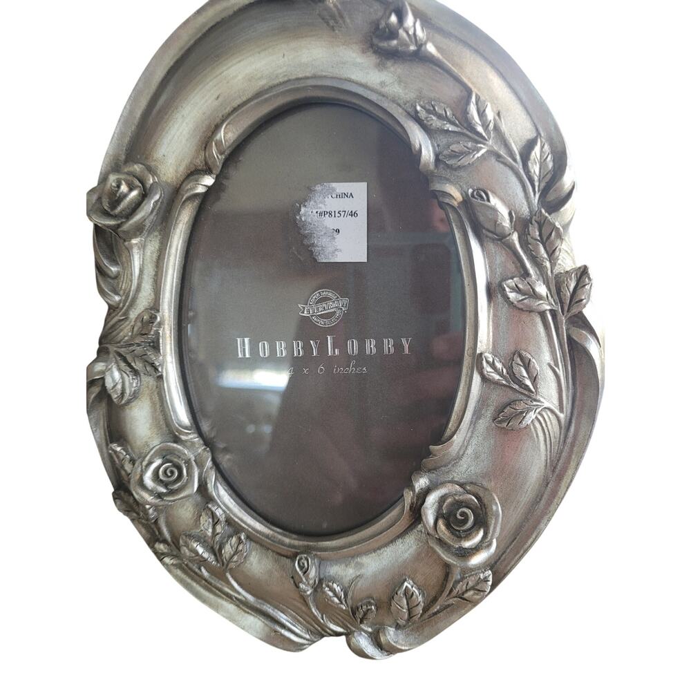 Hobby Lobby‎ Photo Frames Pewter Look 4x6 and 2.5x3.5 Set NWOT - Picture 3 of 5